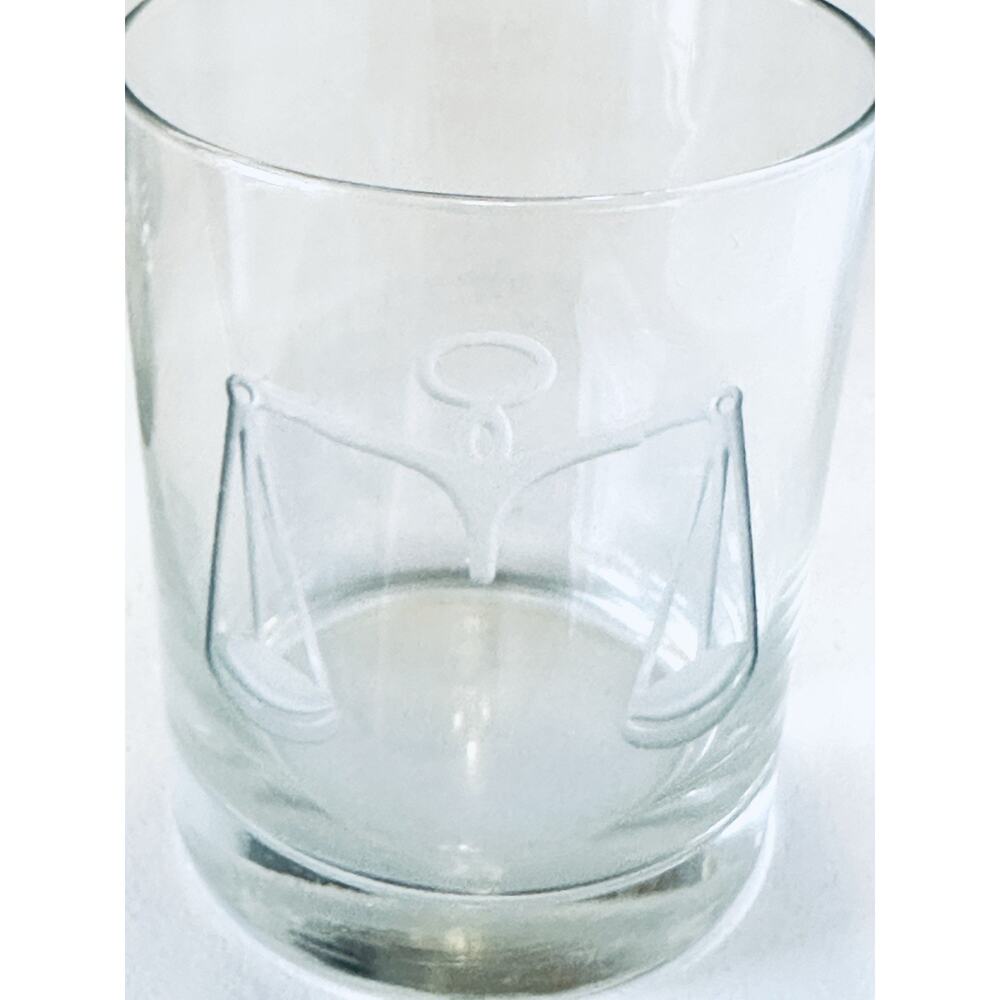 Sterling Cut Whiskey Glasses With Etched Scales Set 4 Libra Scales Of Justice B